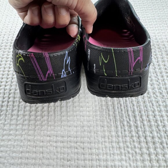 Dansko Womens Black Kane Dogs Mule Clogs Sz 40 - Picture 5 of 10